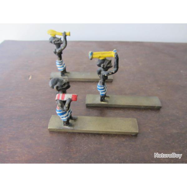 3 Porte couteaux sculptures en bronze 1960