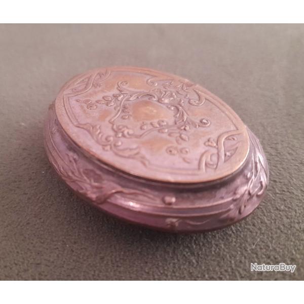 Ancienne boite � pillule m�tal argent�