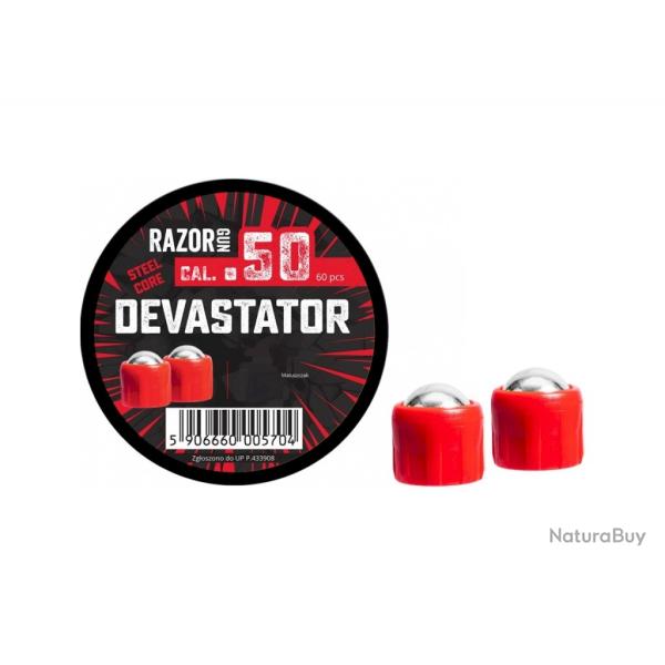 Billes cal.50 acier DEVASTATOR RAZORGUN pour HDR50 et TR50 PAR 60