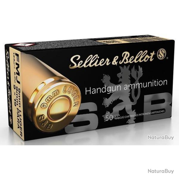 Offre flash B ! Cartouches SELLIER & BELLOT cal.9mm fmj 8g 124gr par 500