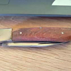 couteau de poche manche bois olivier total 20cm