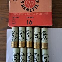 Bo&icirc;te de10  belles  cartouches  anciennes cal 16 GASTINNE -RENETTE douilles cartons