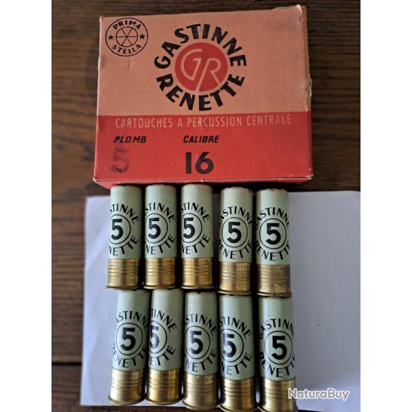 Bo�te de10  belles  cartouches  anciennes cal 16 GASTINNE -RENETTE douilles cartons