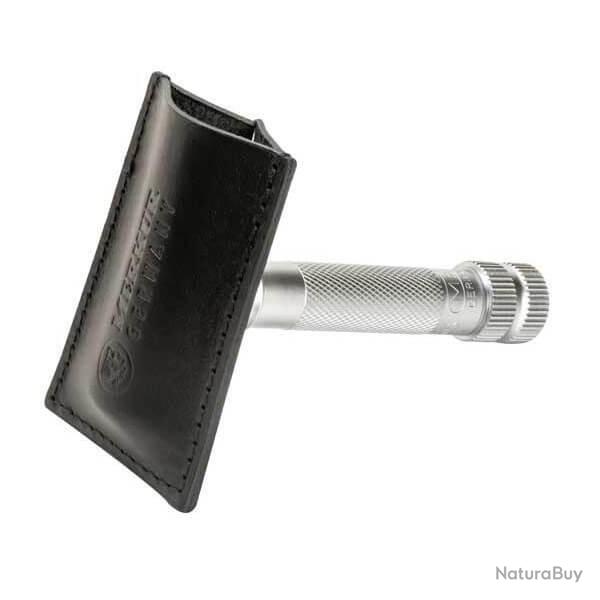 Etui cuir noir Merkur pour rasoir de s�curit�