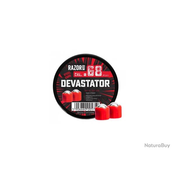 Billes Cal.68 m�tal DEVASTATOR RAZORGUN rouge pour HDS68 par 40