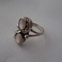 BAGUE VINTAGE D'ORIGINE AM&Eacute;RINDIENNE NAVAJOS T.57 ARGENT 925