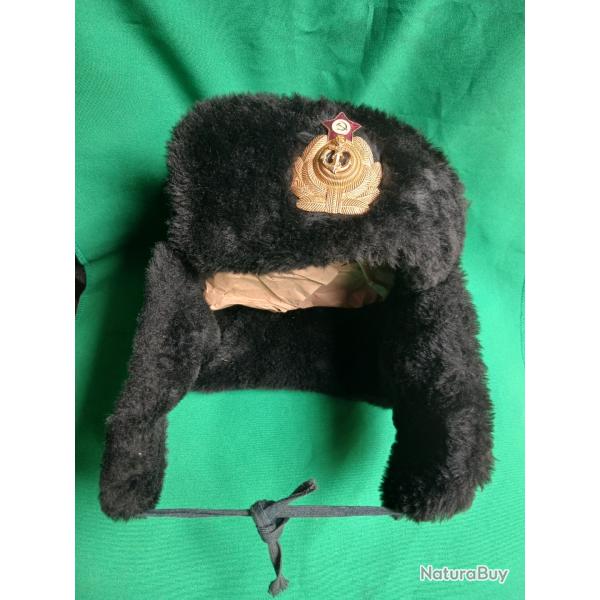 ancienne chapka en cuir dotation de la marine naval russe