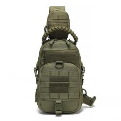 Sacoche Bandouli&egrave;re Tactique Homme Molle Nylon Sac Poitrine Trekking Randonn&eacute;e V&eacute;lo Camping Vert