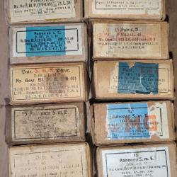 Lot de 14 bo&icirc;tes vides 8x57is mauser WW2