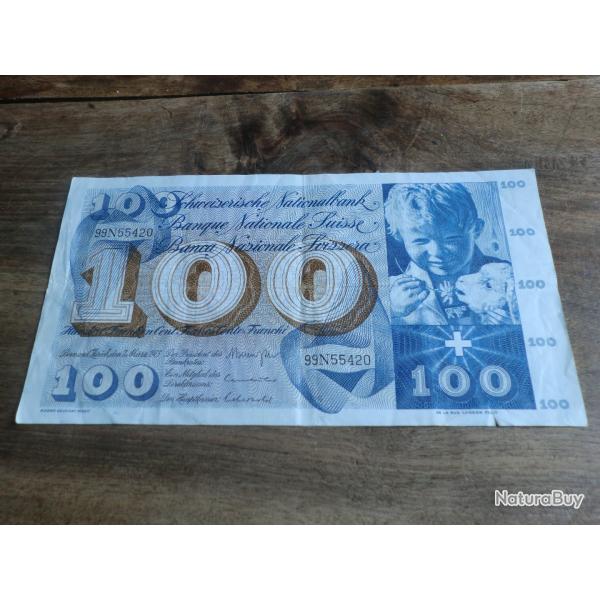 billet 100 francs suisse / 99N55420