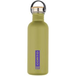 Gourde inox Corto 1L argile avec bouchon bambou
