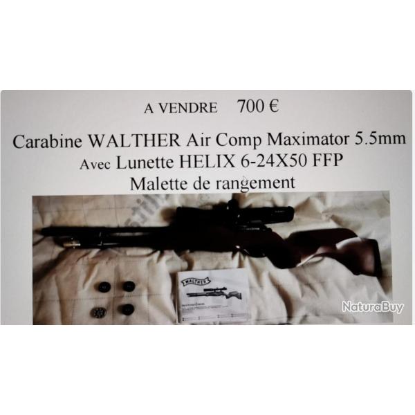 CARABINE AIR COMPRIME WALTHER MAXIMATOR 60 joules avec lunette
