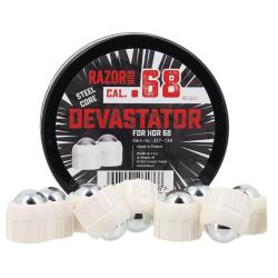 Billes Cal.68 m&eacute;tal DEVASTATOR RAZORGUN blanche pour HDS68  par 120 (3 boites 40)