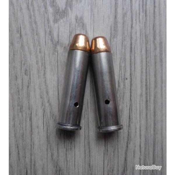2 Cartouches  357 MAG neutralis�es  (douilles nickel�es, ogives  blind�es Full Metal Jacket 158 gr)