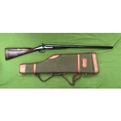 SPLENDIDE FUSIL JUXTAPOSE &Agrave; CHIENS ARTISANAL. ANGLAISE CAL 12
