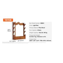 Ratelier ,porte fusils,armes, horizontal ,4 places en bois