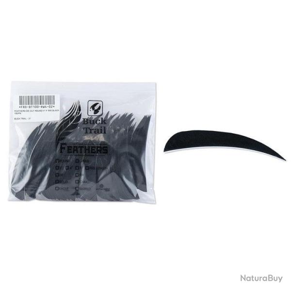 Plume Naturelle Parabolique 5" - Buck Trail - Noir