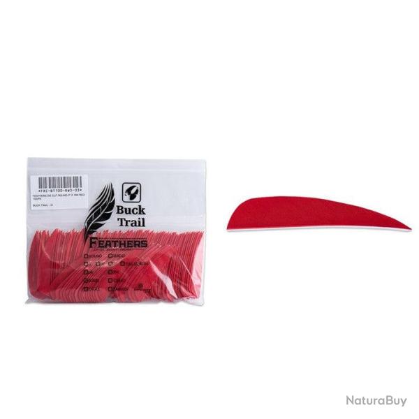Plume Naturelle Parabolique Uni 3" - Rouge / Buck Trail