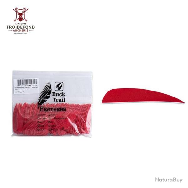Plume Naturelle Parabolique Uni 3" - Rouge / Buck Trail