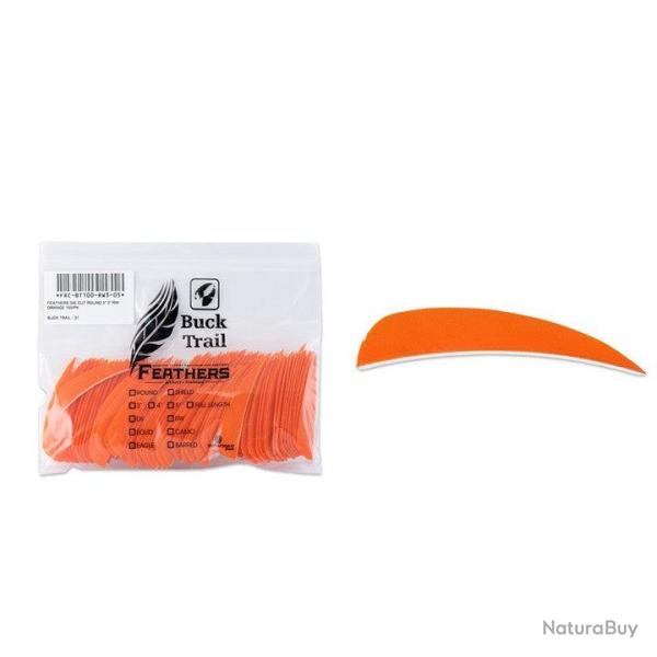 Plume Naturelle Parabolique Uni 3" - Orange / Buck Trail