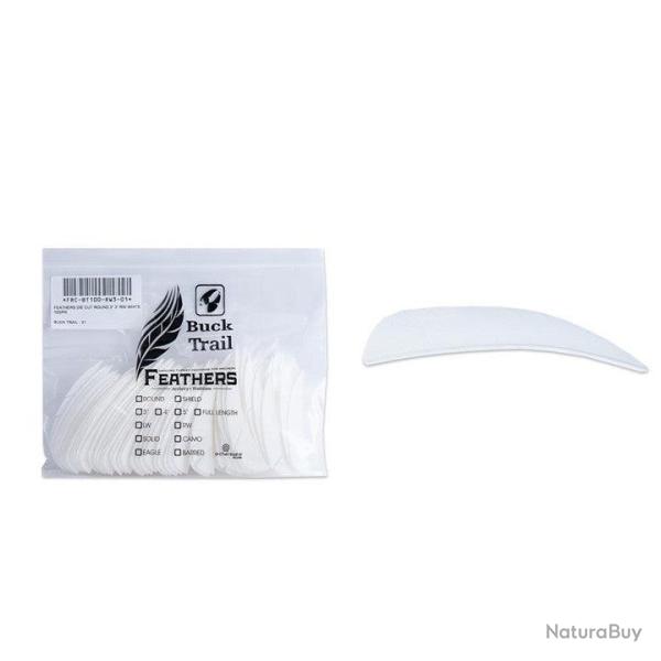 Plume Naturelle Parabolique Uni 3" - Blanc / Buck Trail