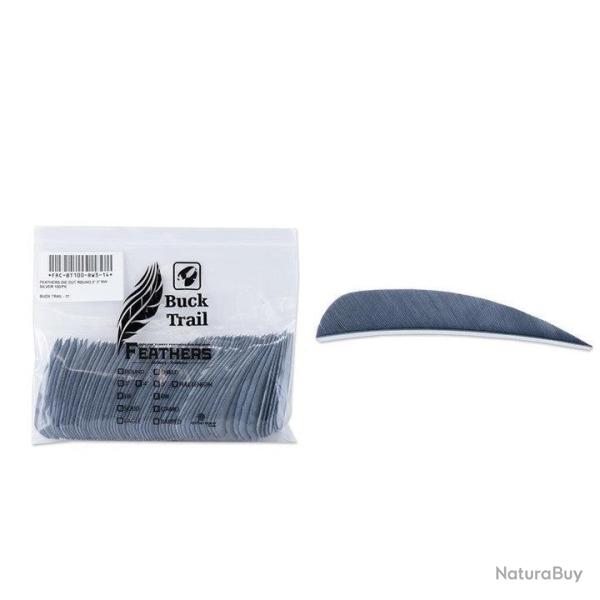 Plume Naturelle Parabolique Uni 3" - Argent / Buck Trail