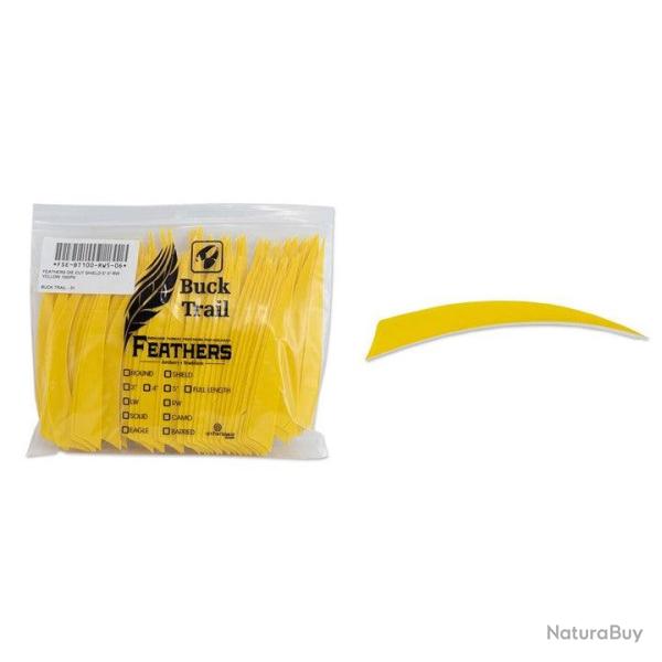 Plume Naturelle Shield 5"- Buck Trail - Jaune