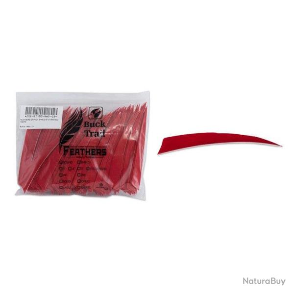 Plume Naturelle Shield 5"- Buck Trail - Rouge