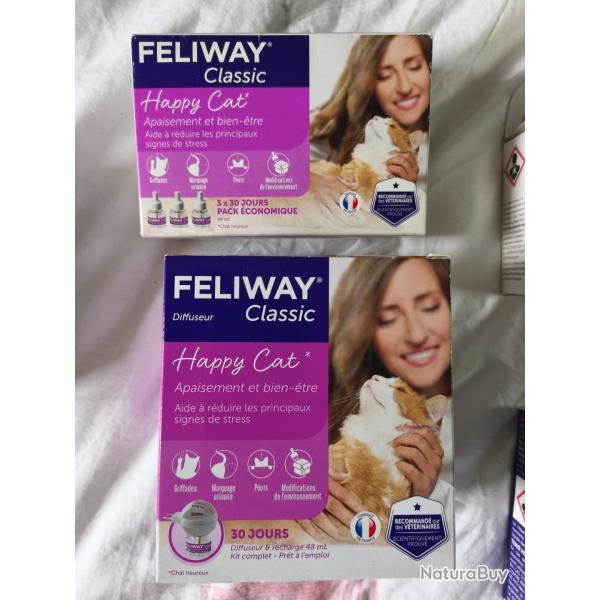Feliway Happy Cat - Lot Diffuseur + 4 Recharges (120 jours) - Neuf Scell�