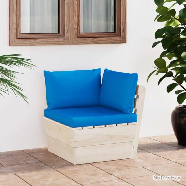 Canap� d'angle palette de jardin avec coussins �pic�a impr�gn�