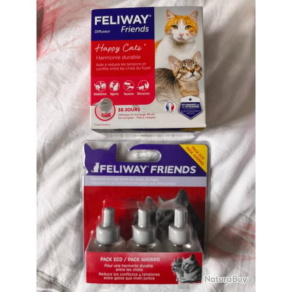 Feliway Friends - Lot Diffuseur + 4 Recharges (120 jours) - Neuf Scell�