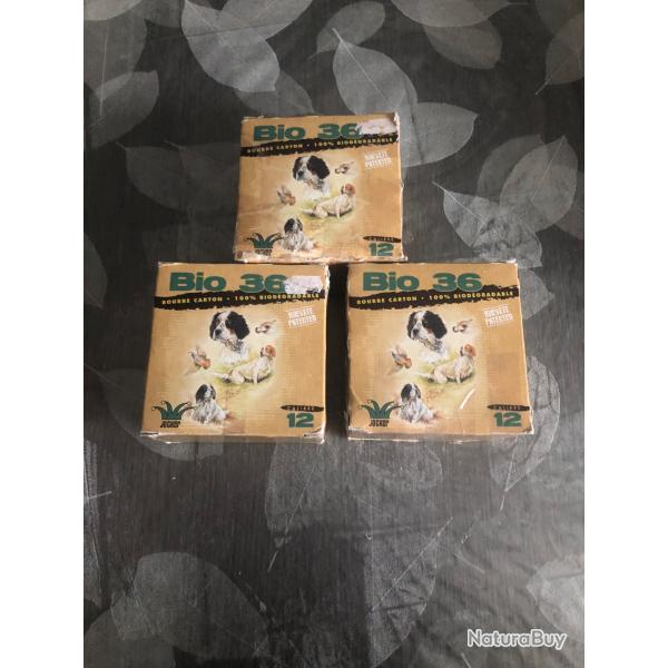 LIVRAISON OFFERTE ,75 cartouches, 3 boites de 25 cartouches  joker bio36 bj  pb 6  36g  cal 12/70