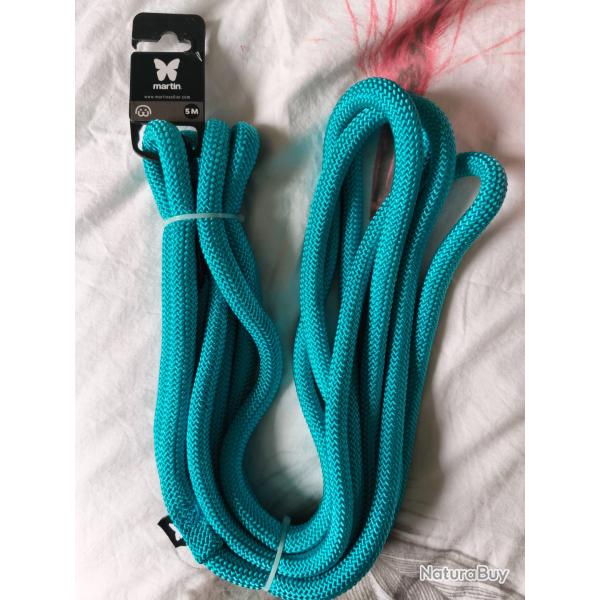 Martin Sellier Longe nylon ronde 5M turquoise - 100% NEUVE