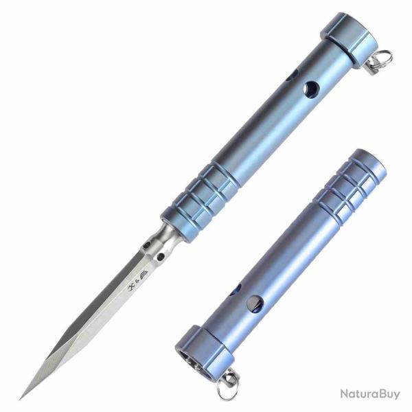 Spike EDC Kansept Stiletto Lame Acier 5Cr13 Manche Titane Bleu Anodis� Italie G005A6