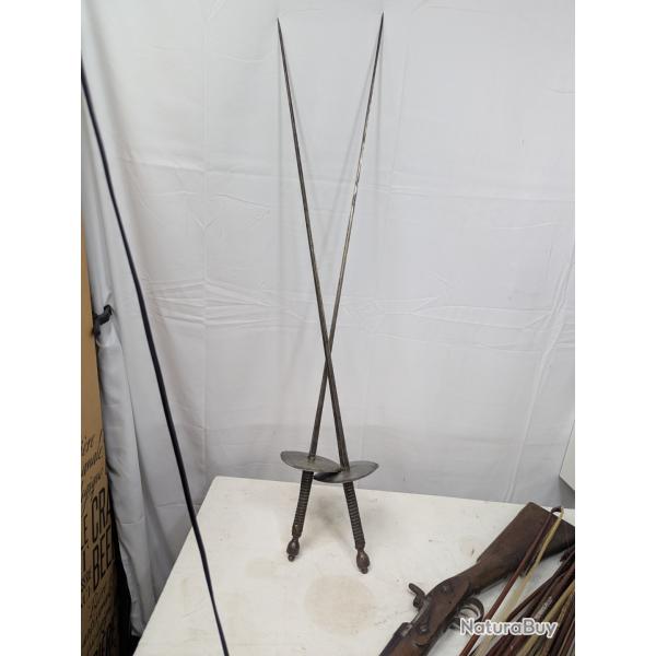 Paire d'�p�es de duel coulaux vers 1850
