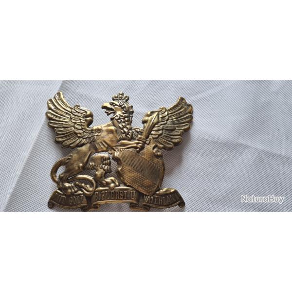 Plaque de casque a pointe,  Badoise laiton WW1  ( LA )