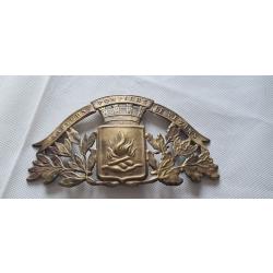 Plaque de casque  POMPIER  laiton  ( LP )