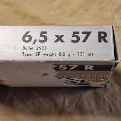 Cartouches cal 6,5x57R Sellier & Bellot 131gr SP HILMAR SUPER DESTOCK !!!