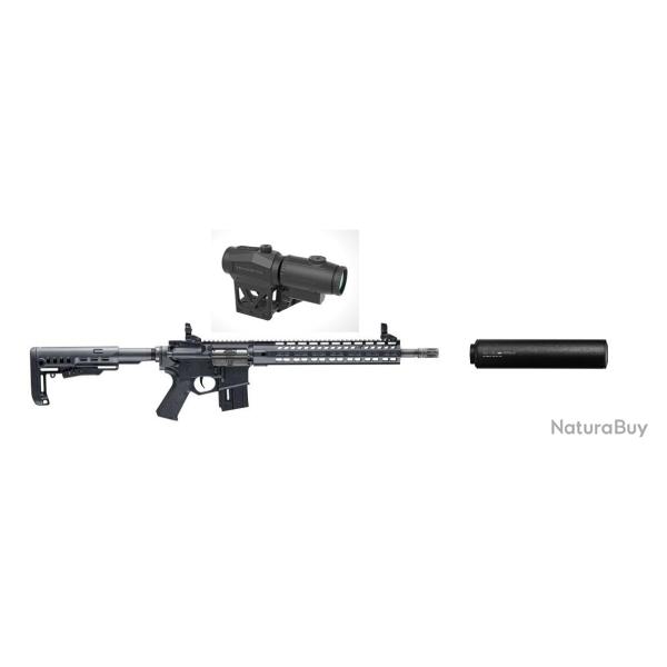 Pack Carabine HAMMERLI cal.22lr tac r1 avec  scrapper et magnifier et silencieux(VE00317+AT22WA-F04)