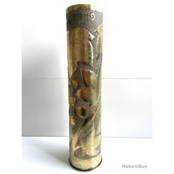 Artisanat de Tranch�e Poilus Guerre 14-18 Douille d'Obus de Canon de 75 DEC