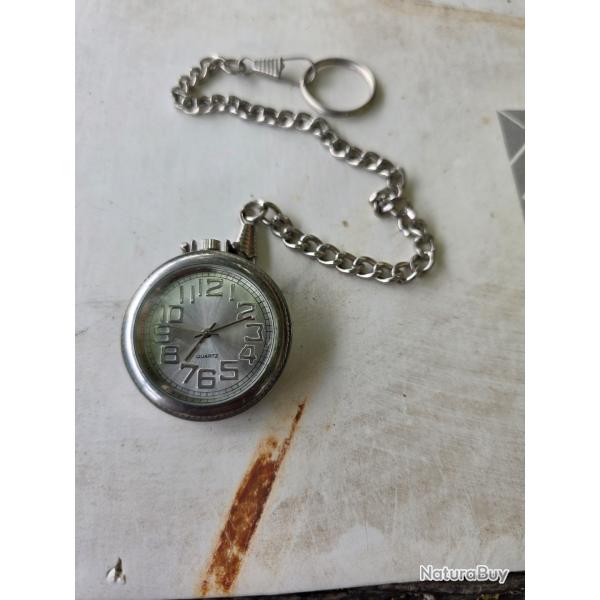 MONTRE DE GOUSSET + CHAINE "ATLAS FOR MEN" EN M�TAL ARGENT�