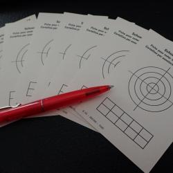 Lot de 7 anciennes cibles pour r&eacute;ducteur 4 mm type Lienhard