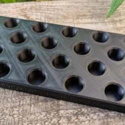 Plateau porte-dosettes poudre noire 20 emplacements - compatible Pietta Pedersoli 25 grs