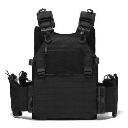 Gilet Tactique JPC 2.0 Porte-Plaques MOLLE Nylon 500D R&eacute;glable Airsoft Paintball Survivalisme NOIR