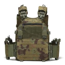 Gilet Tactique JPC 2.0 Porte Plaque Molle Nylon 500D R&eacute;glable Airsoft Militaire Chasse Vert Camo