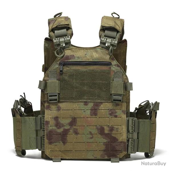 Gilet Tactique JPC 2.0 Porte Plaque Molle Nylon 500D R�glable Airsoft Militaire Chasse Vert Camo