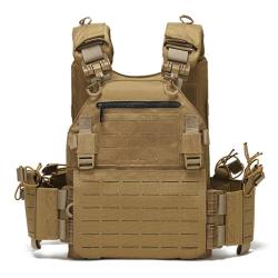 Gilet Tactique JPC 2.0 Porte-Plaques MOLLE Nylon 500D R&eacute;glable Airsoft Paintball Survivalisme KAKI