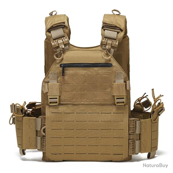 Gilet Tactique JPC 2.0 Porte Plaque Molle Nylon 500D R�glable Airsoft Militaire Chasse Kaki