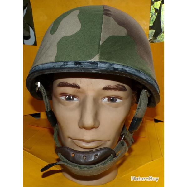 CASQUE MILITAIRE LOURD MODELE F1 DE L'ARMEE FRANCAISE DE 1982  , FABRICATION FRANCAISE R.M.C  A  EV