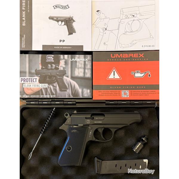 Pistolet alarme WALTHER PP noir Cal. 9mm